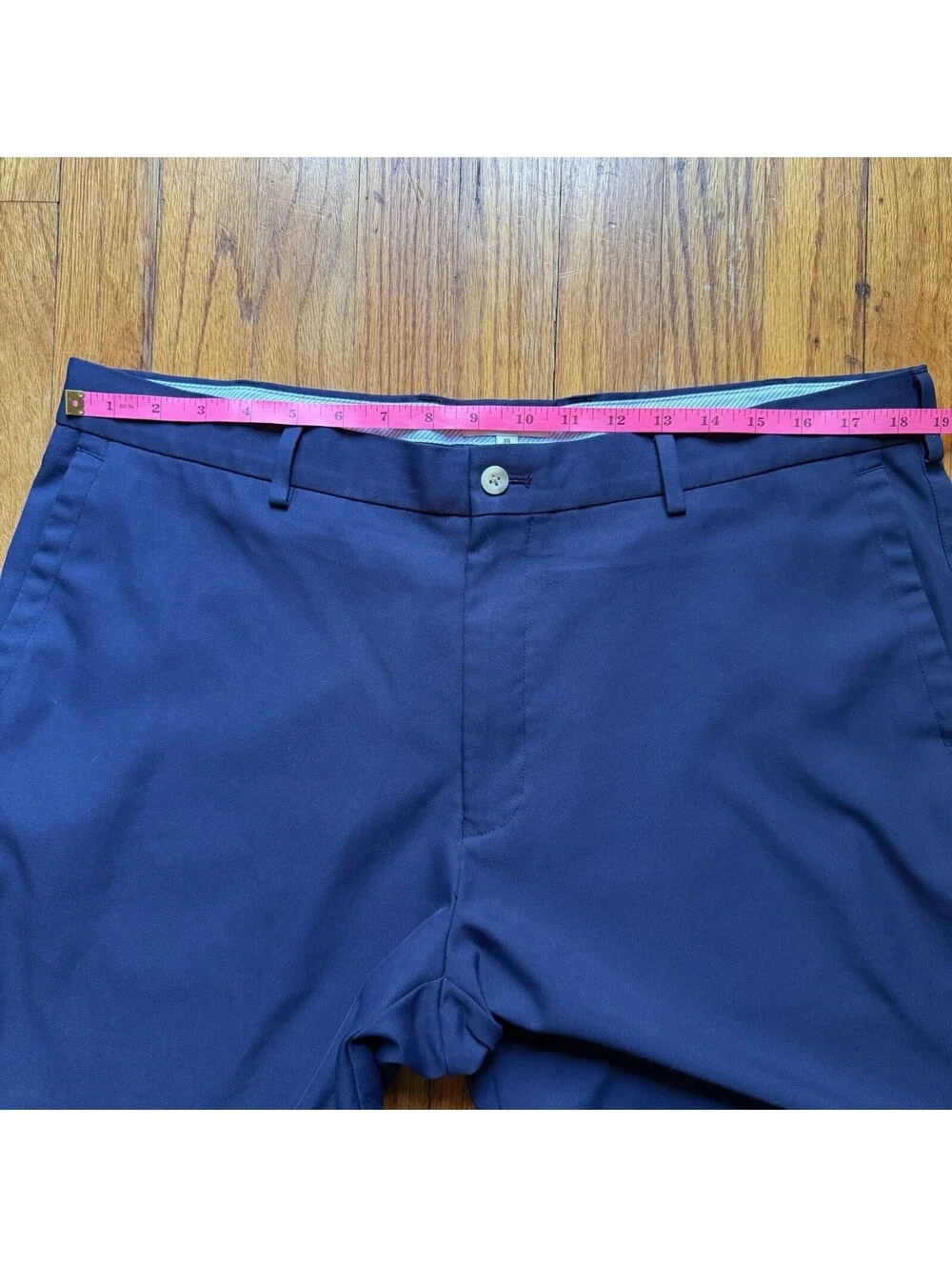 Peter Millar Salem Shorts Mens Size 38x9 Blue Performance Golf Crown Flat Front